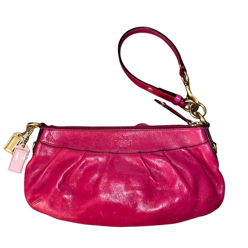 Coach Madeline Leather Small Convertible Hobo / Wristlet in Deep Pink Shade